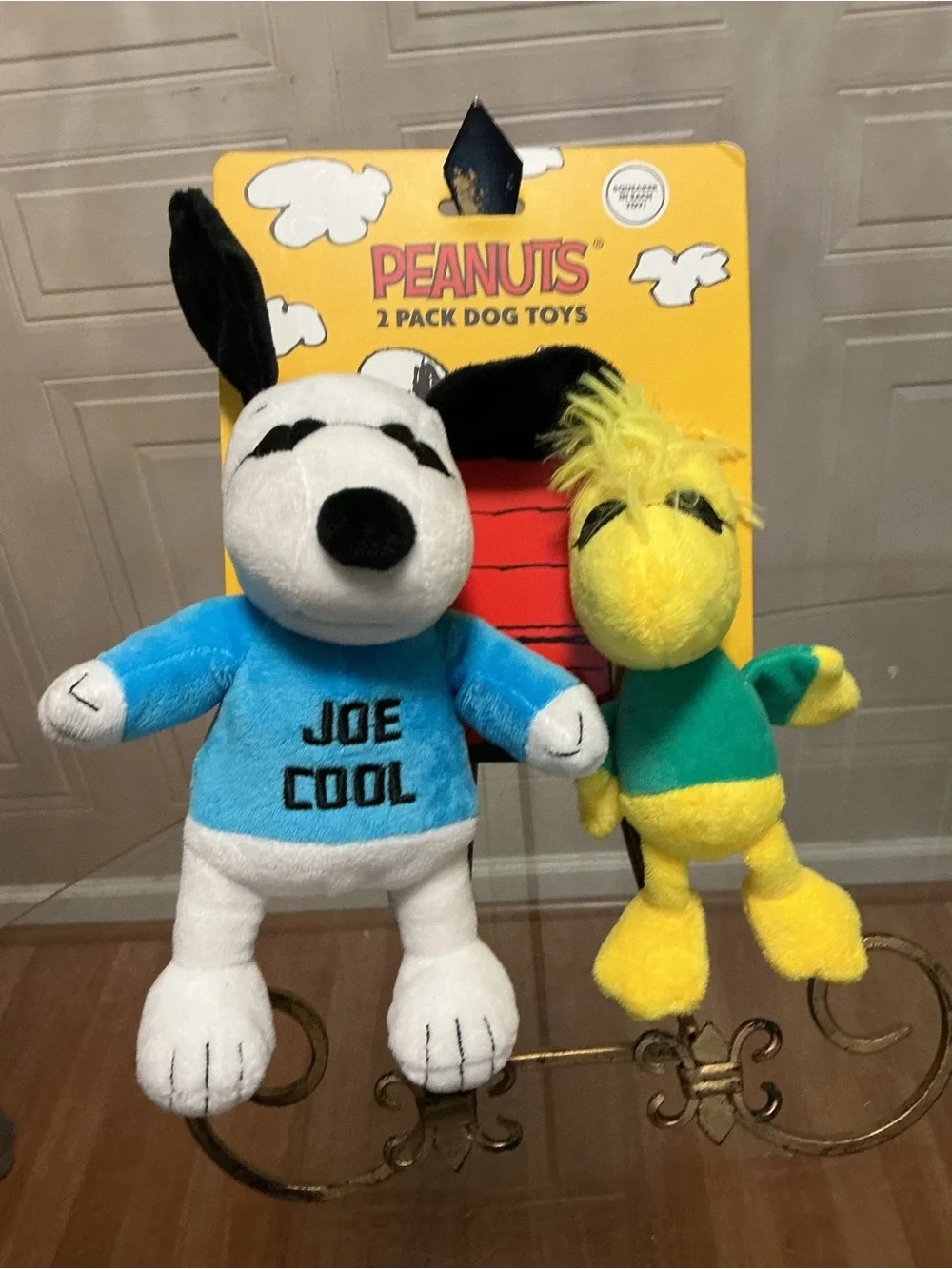 Peanuts Snoopy Joe Cool and Woodstock 2 Pack Plush Squeaker Dog Toys New